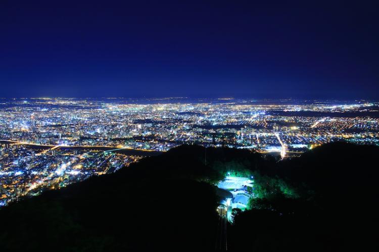 The night view from Moiwa Mountain Observatory, one of the new three major night view
