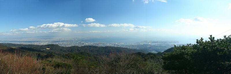 the panoramic view from Rokko Garden Terrace