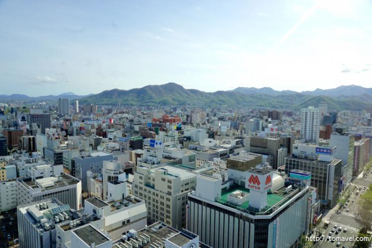 South-West view of Sapporo city from observatory floor